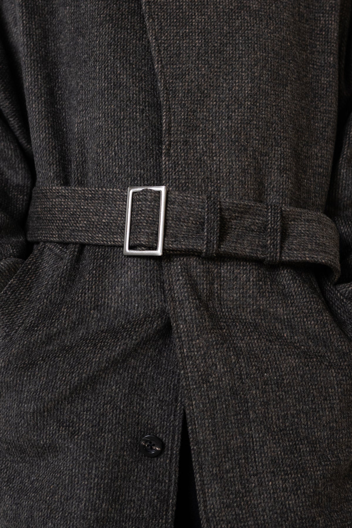 ANCELLM / WOOL BLANKET BALMACAAN COAT "D.BROWN"