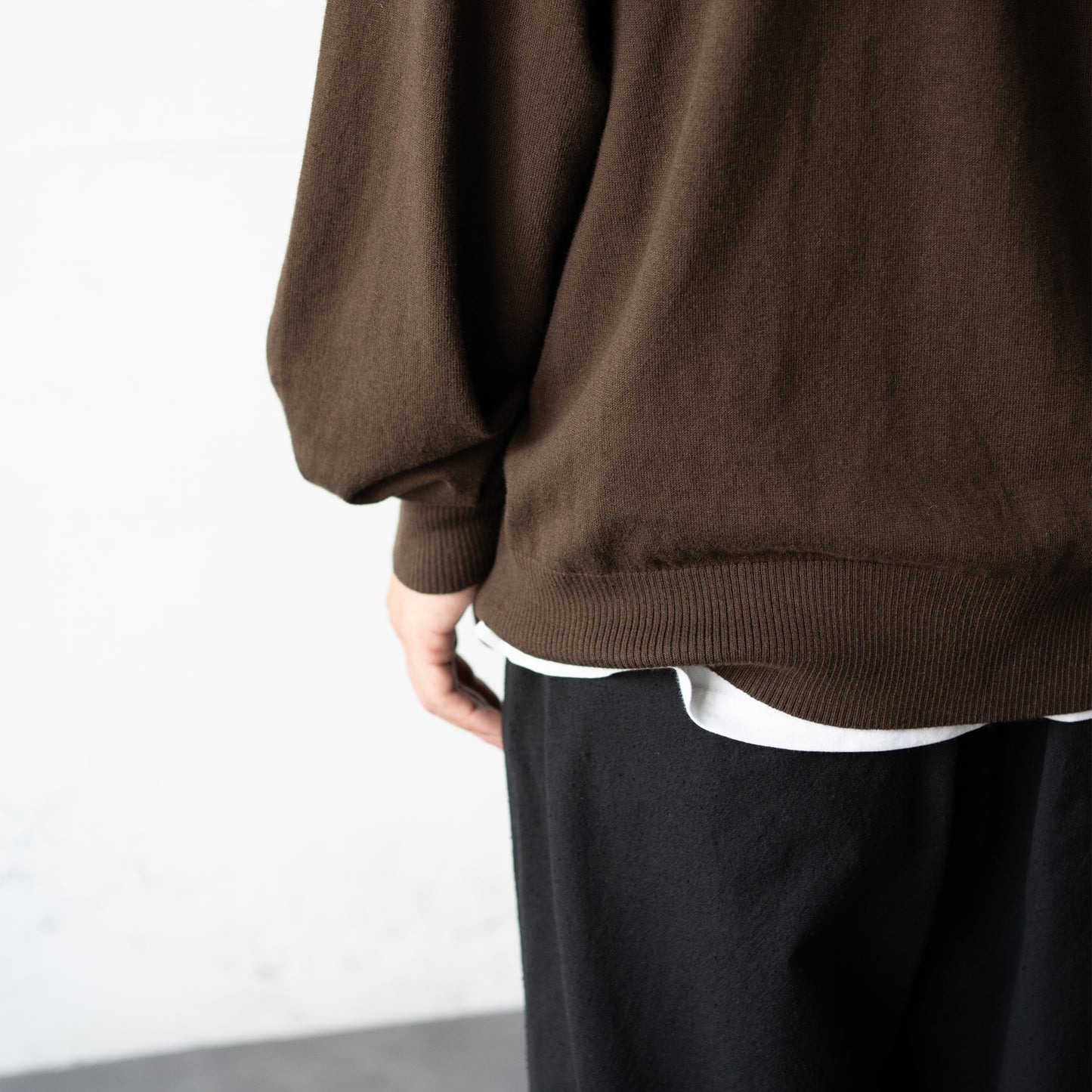 Afiit / COTTON CASHMERE KNIT L/S "BRN"