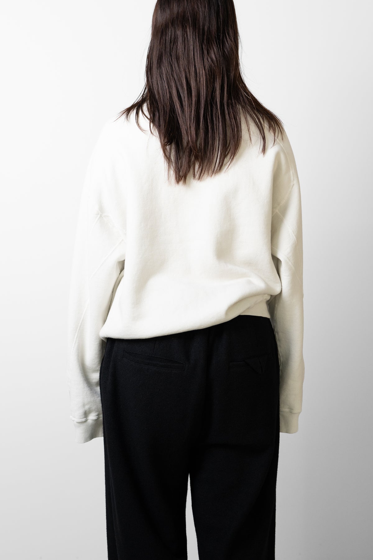 ANCELLM / FLEECE-LINED SWEAT VERSITY SHIRT "WHITE"