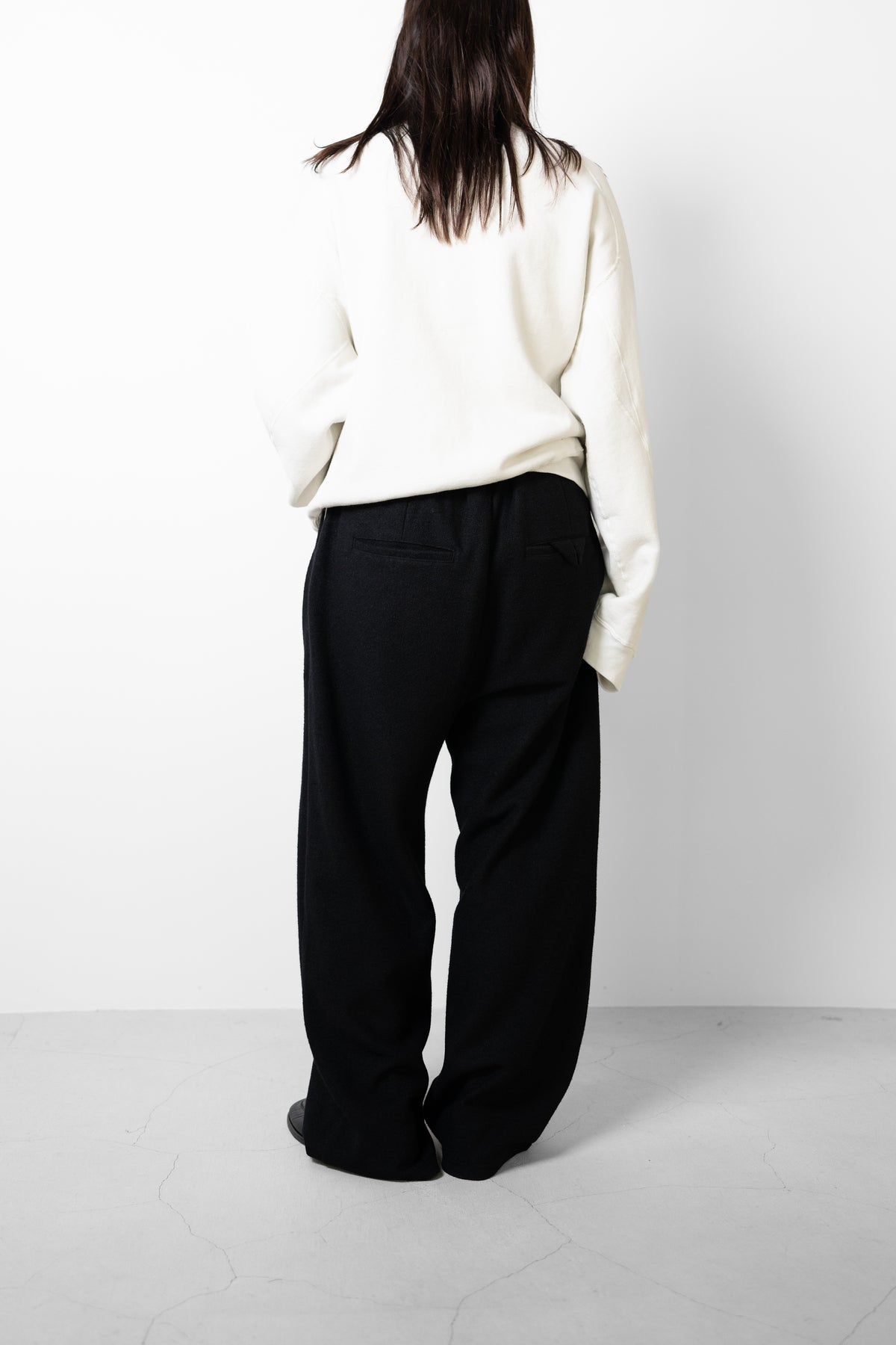 ANCELLM / FLEECE-LINED SWEAT VERSITY SHIRT "WHITE"