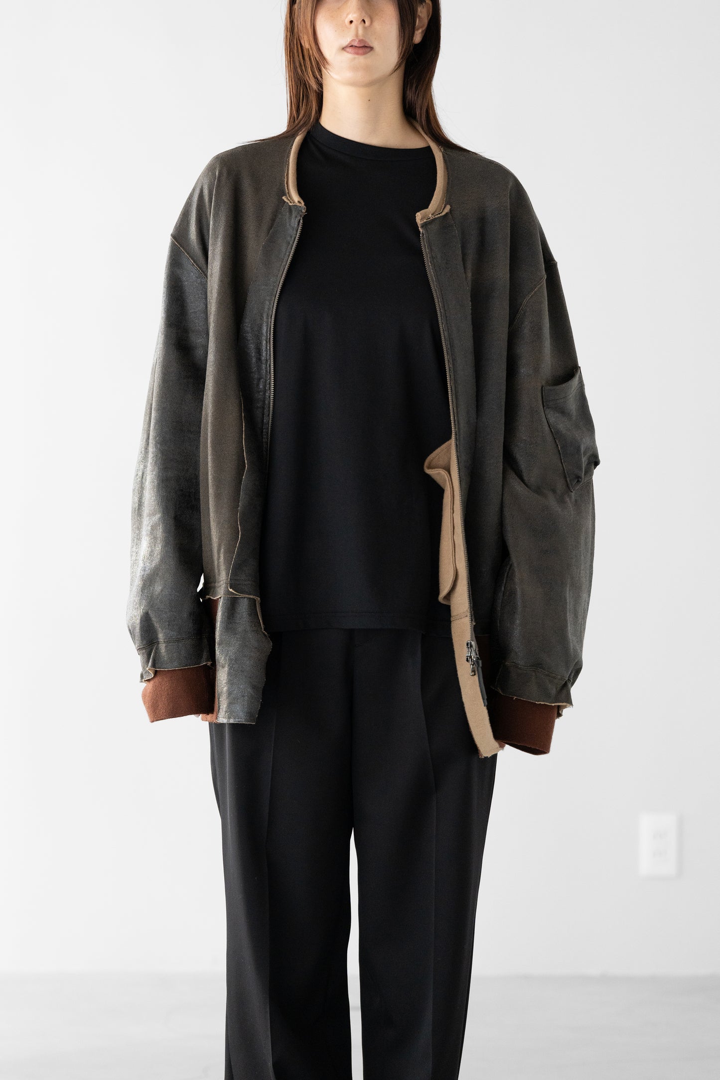 ANTHEM A/ CRACK TERRY MILITARY BLOUSON "Brown"
