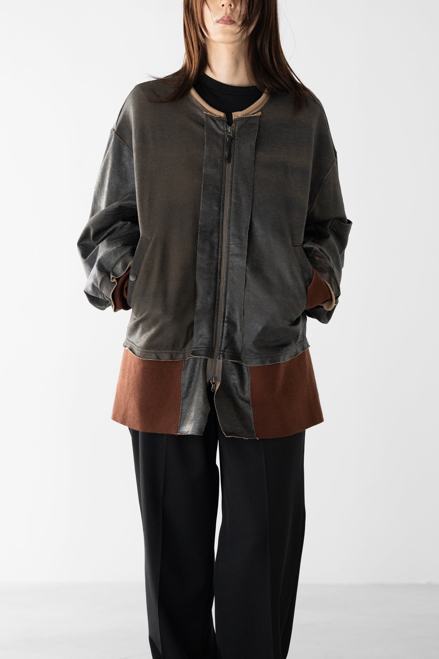 ANTHEM A/ CRACK TERRY MILITARY BLOUSON "Brown"