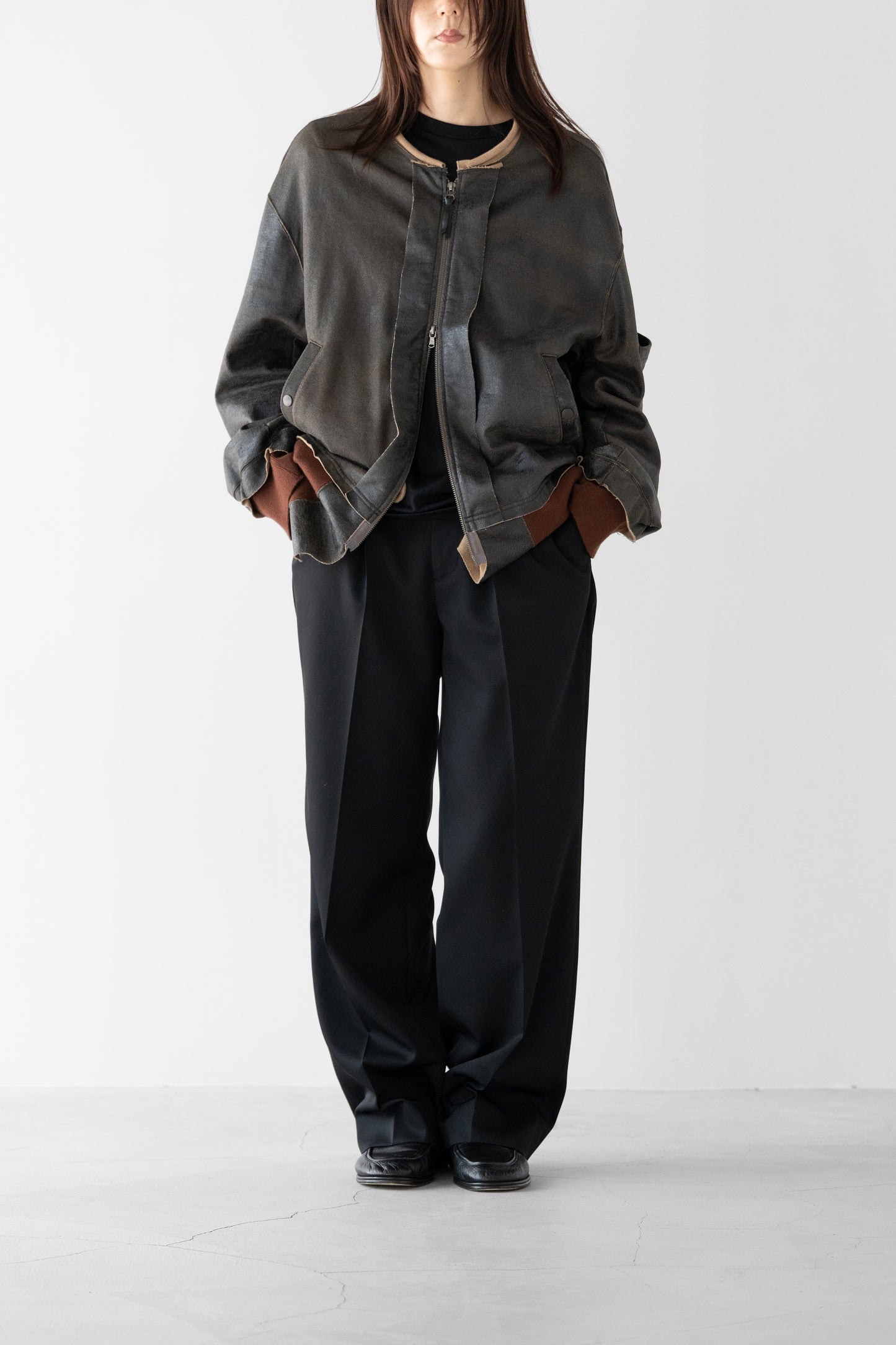ANTHEM A/ CRACK TERRY MILITARY BLOUSON "Brown"