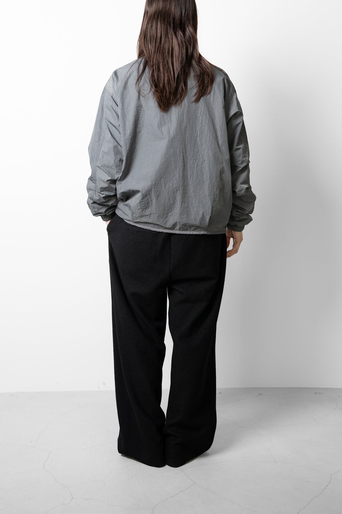 YOKE/ Wool Cashmere Fleece Reversible Blouson "Gray"