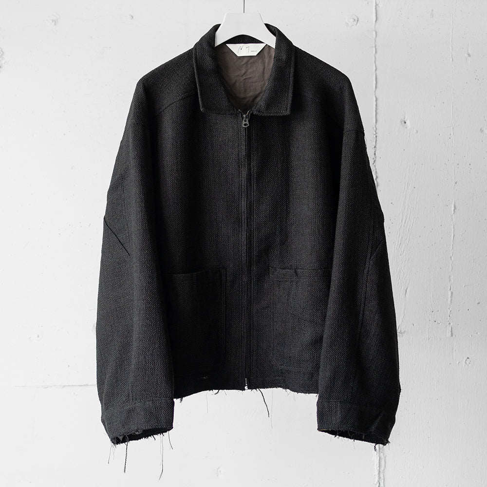 ANCELLM / TWEED ZIP JACKET "BLACK"