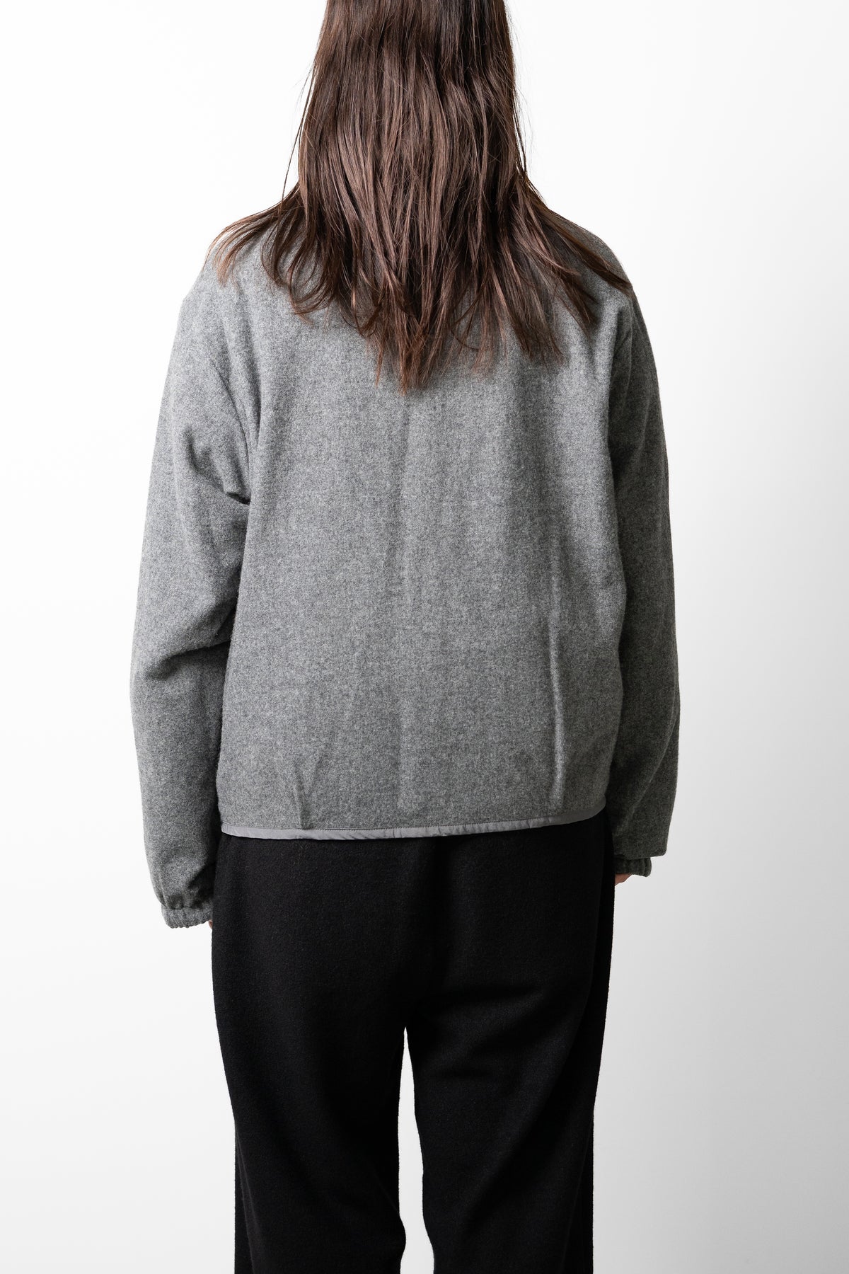 YOKE/ Wool Cashmere Fleece Reversible Blouson "Gray"