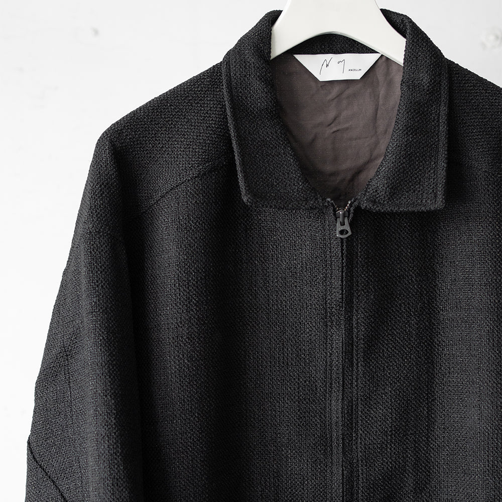 ANCELLM / TWEED ZIP JACKET "BLACK"