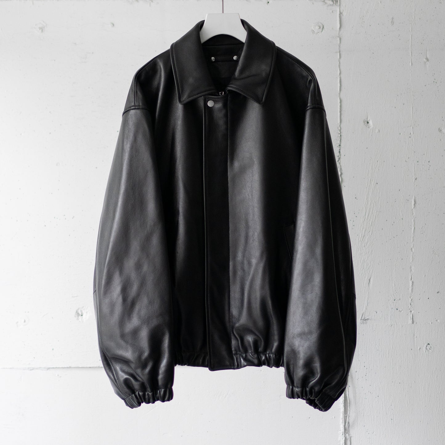 ssstein/ LEATHER ZIP SHORT JACKET "BLACK"