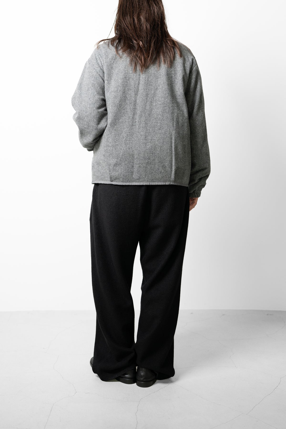 YOKE/ Wool Cashmere Fleece Reversible Blouson "Gray"
