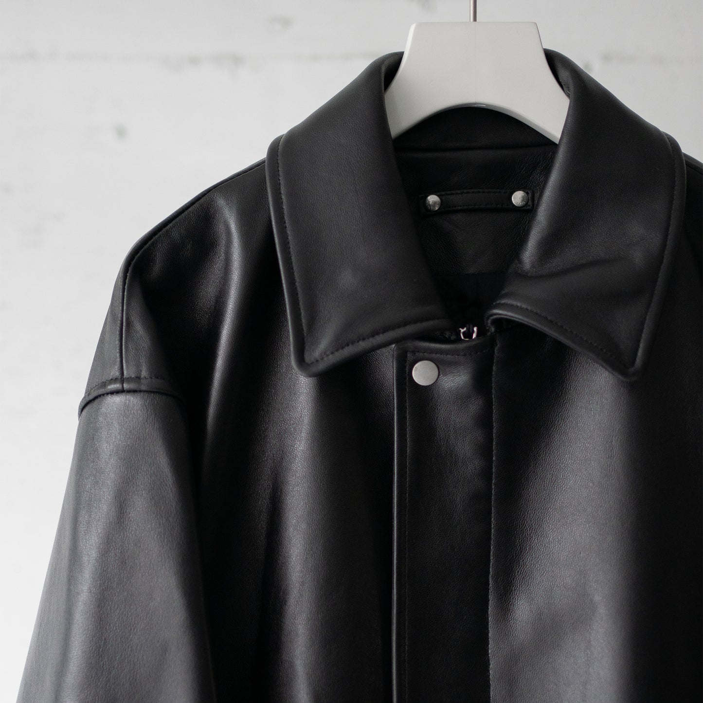 ssstein/ LEATHER ZIP SHORT JACKET "BLACK"