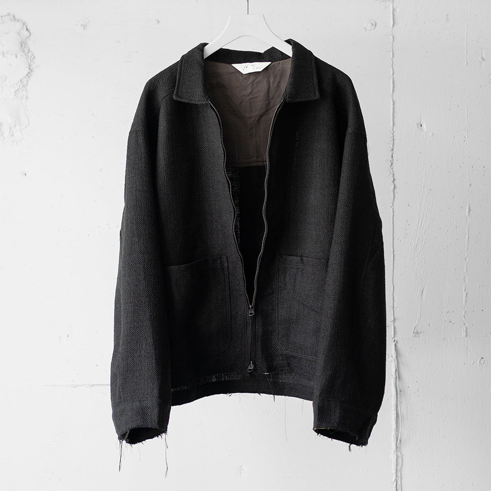 ANCELLM / TWEED ZIP JACKET "BLACK"