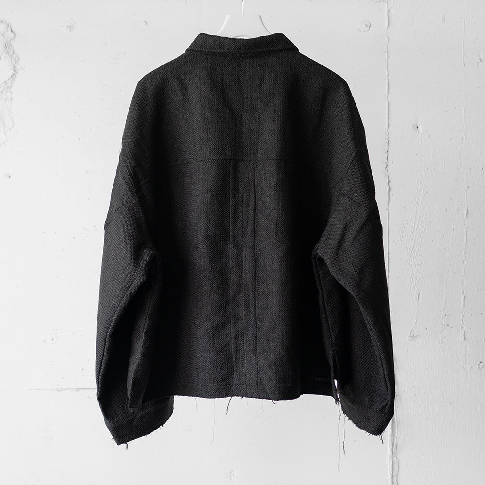 ANCELLM / TWEED ZIP JACKET "BLACK"