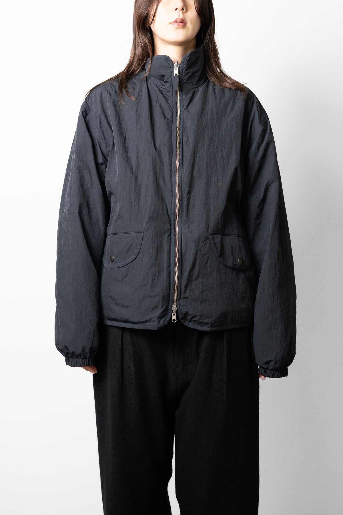 YOKE/ Wool Cashmere Fleece Reversible Blouson "Black"