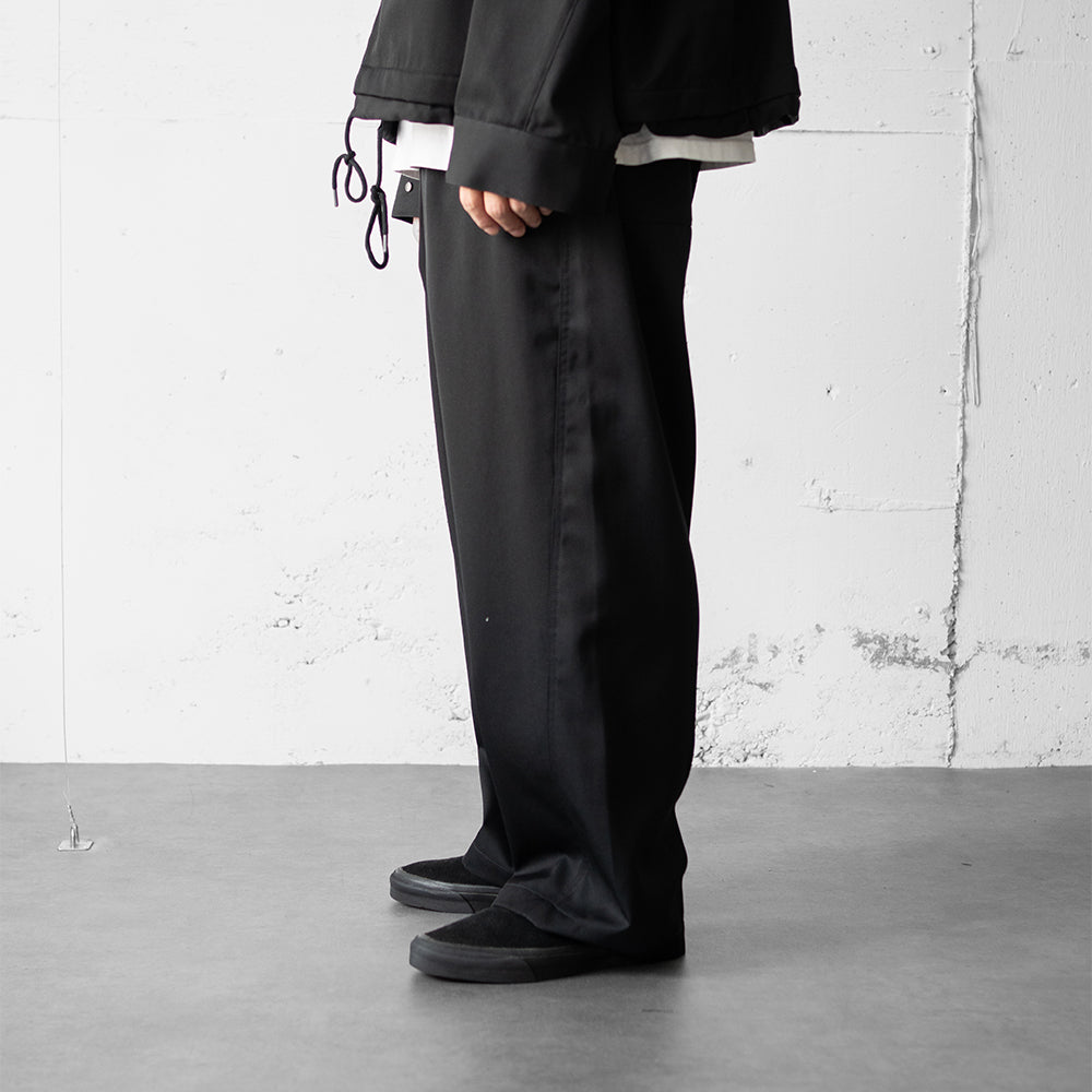 AFTERHOURS / BENDING LINE BAGGY PANTS "BLACK"