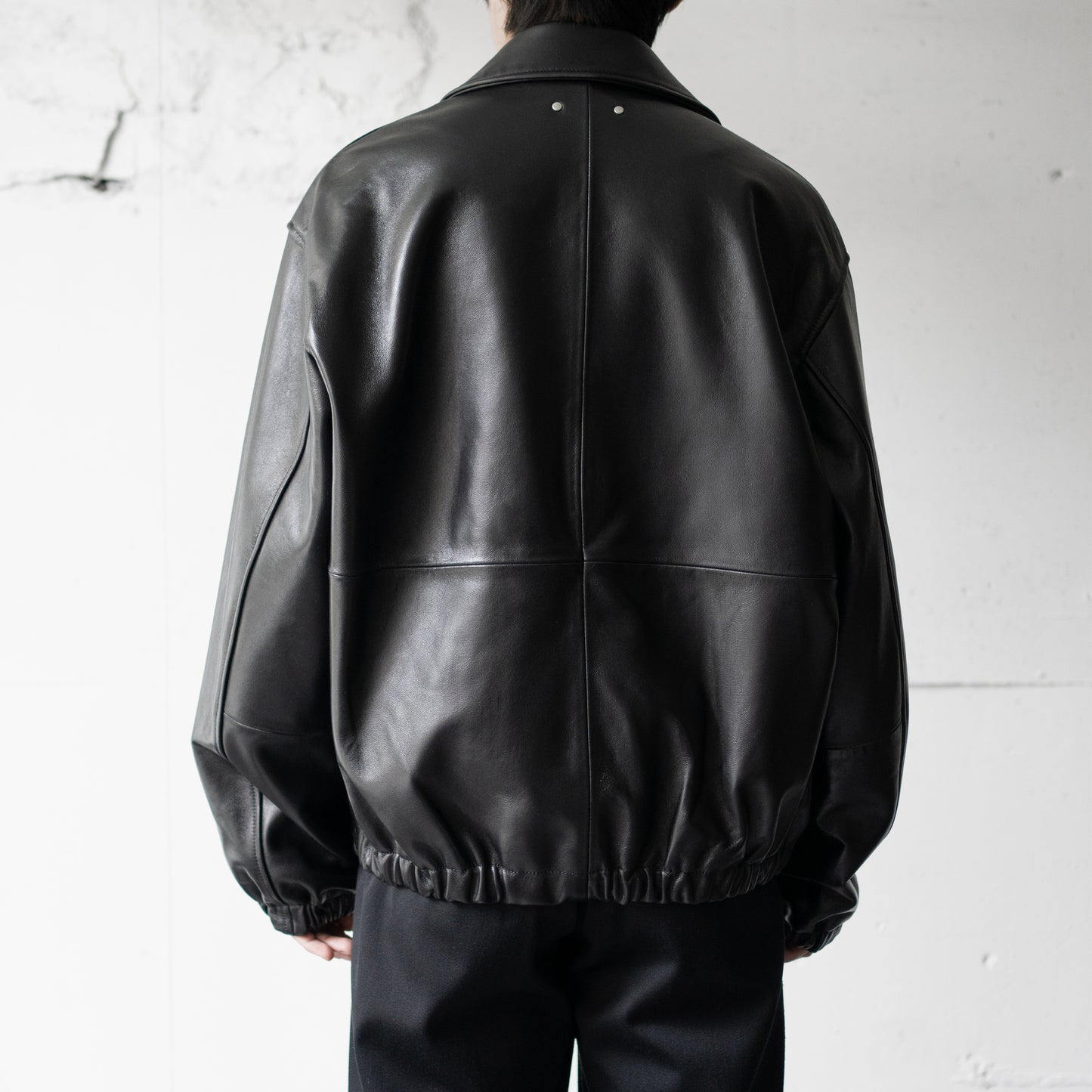 ssstein/ LEATHER ZIP SHORT JACKET "BLACK"