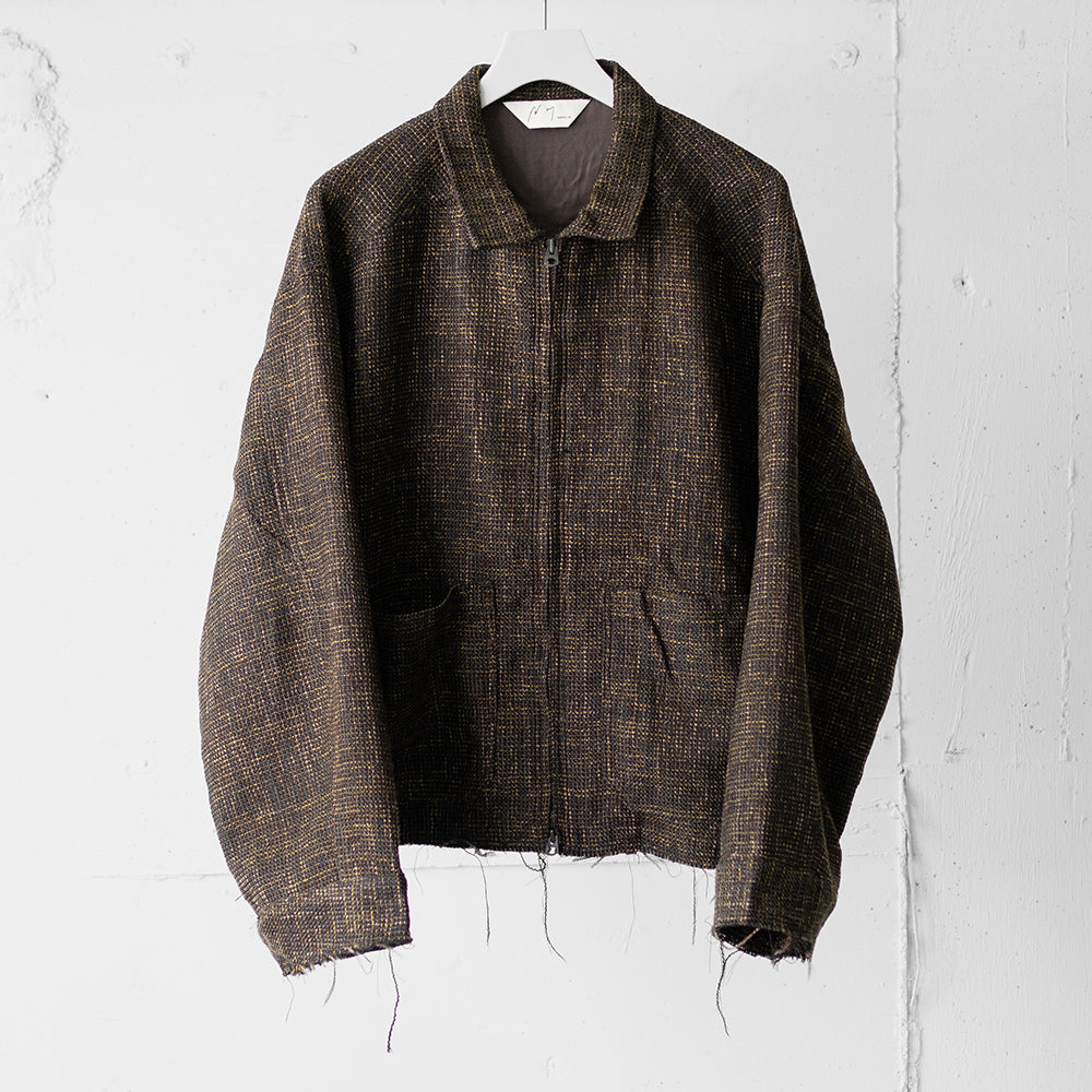 ANCELLM / TWEED ZIP JACKET "BROWN"