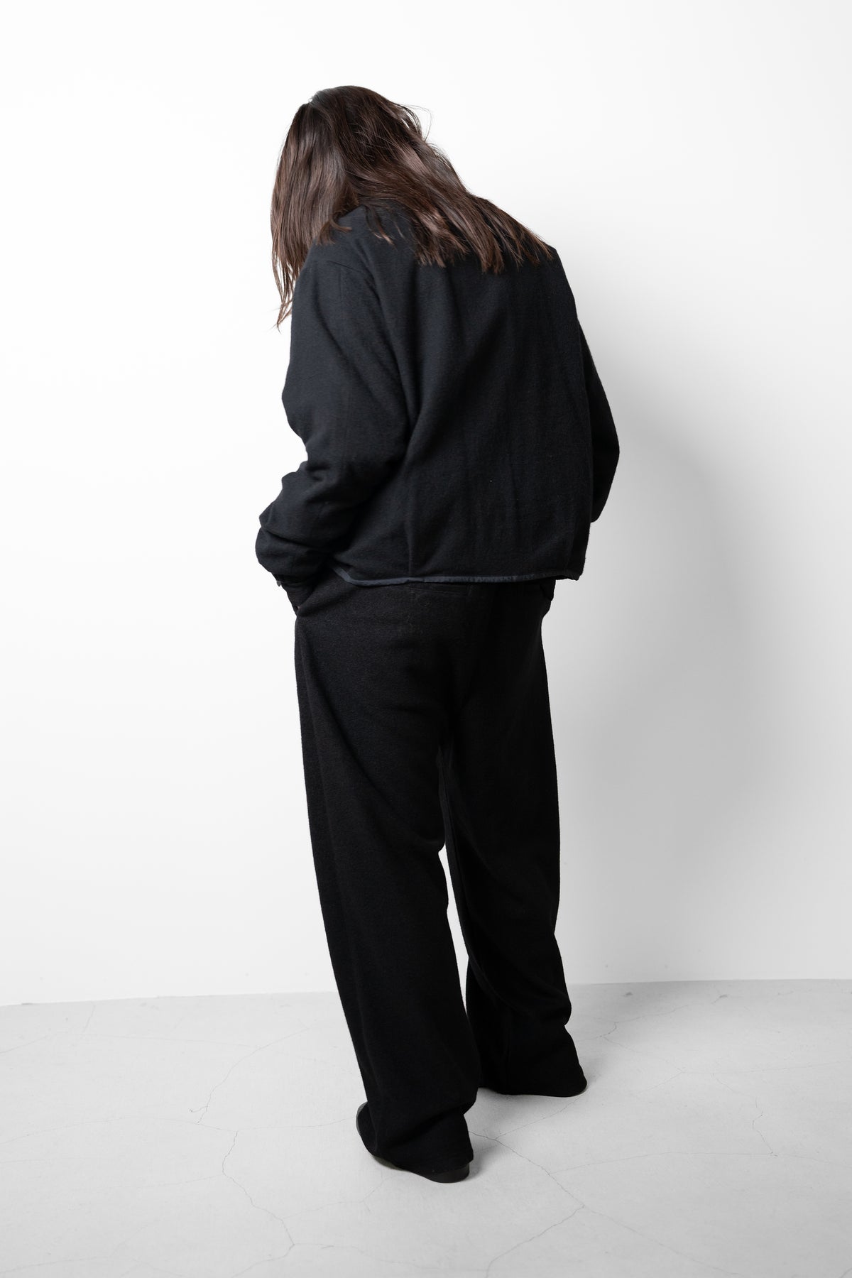YOKE/ Wool Cashmere Fleece Reversible Blouson "Black"