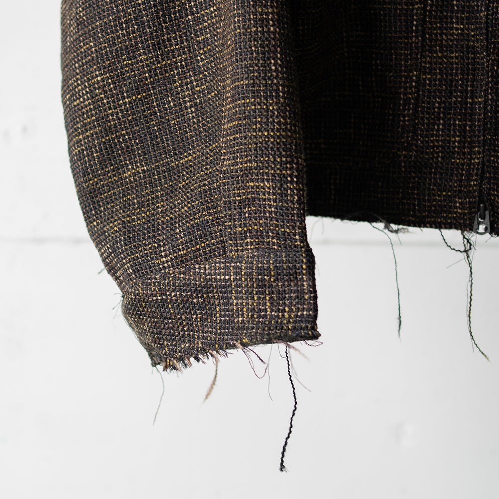 ANCELLM / TWEED ZIP JACKET "BROWN"