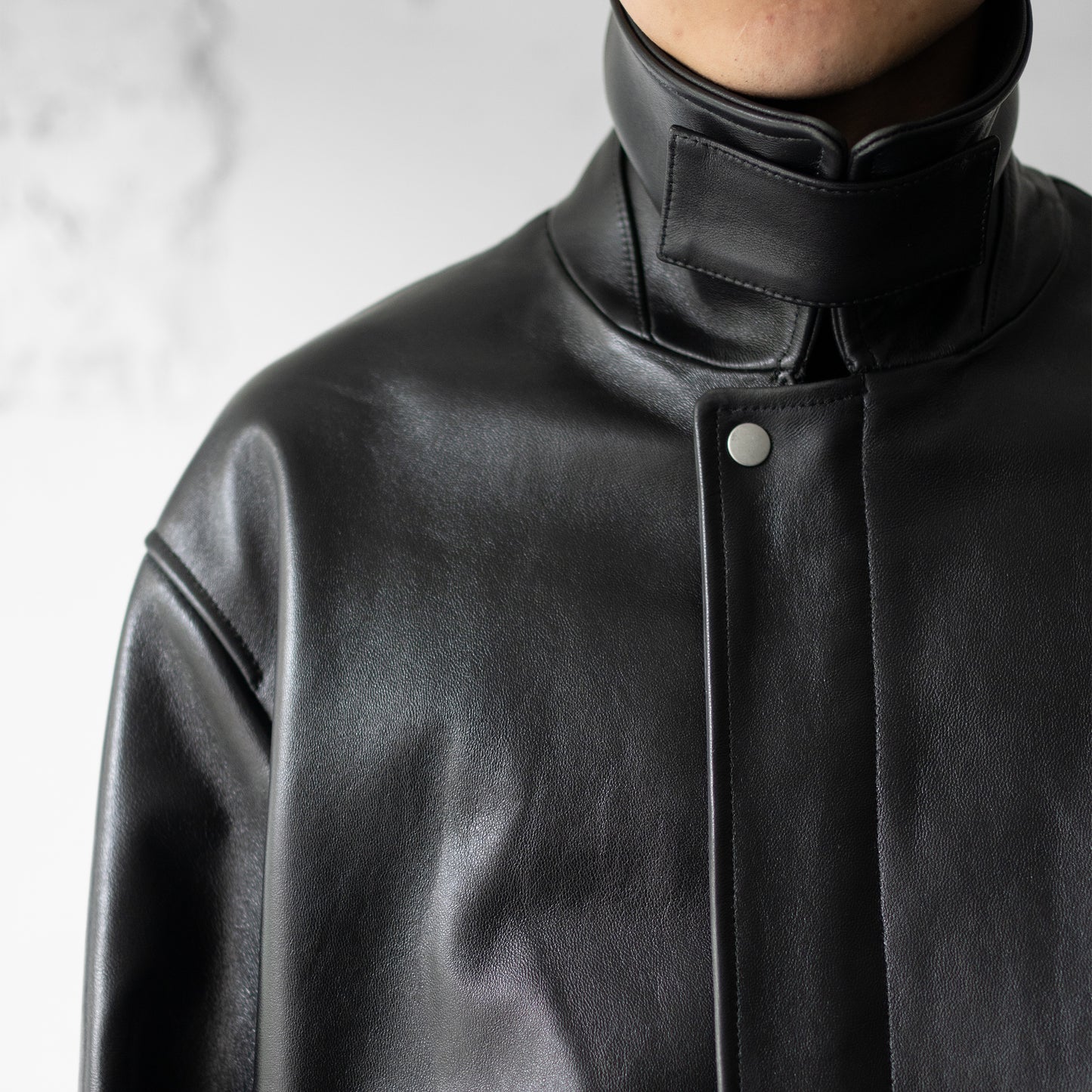 ssstein/ LEATHER ZIP SHORT JACKET "BLACK"