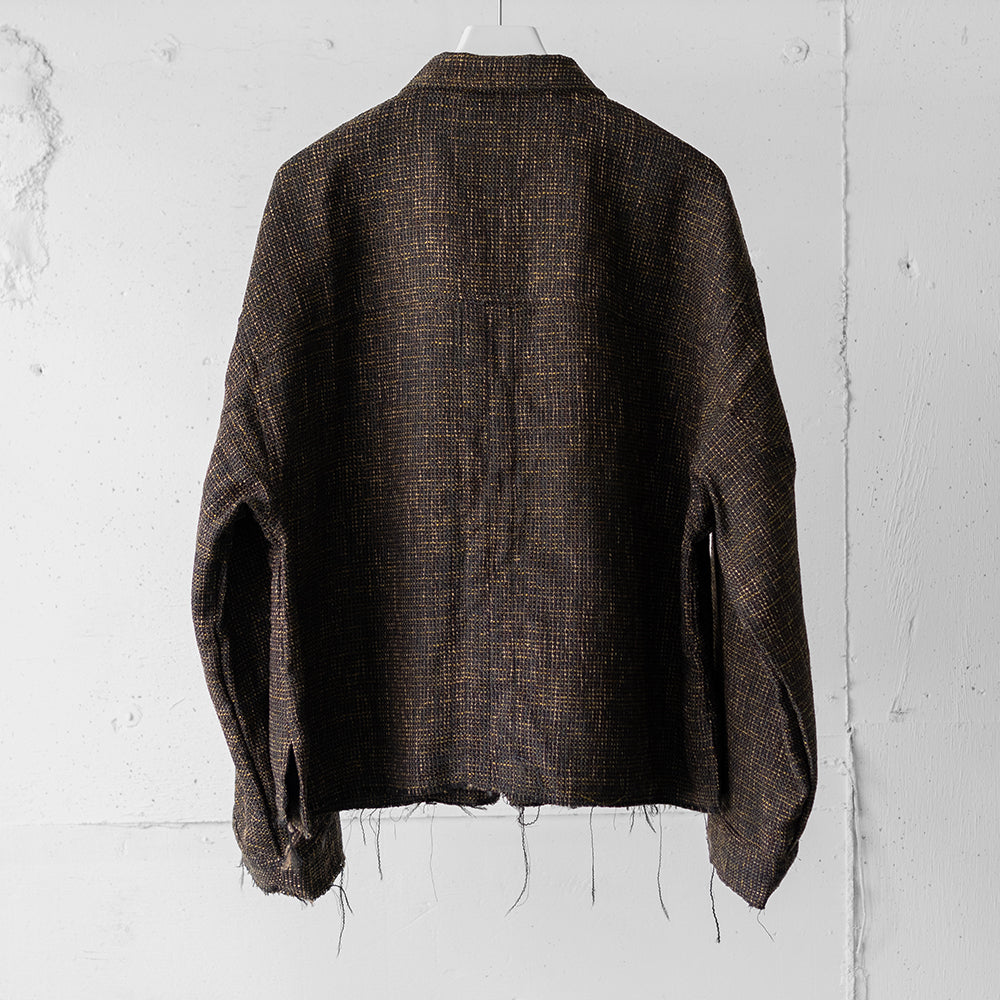 ANCELLM / TWEED ZIP JACKET "BROWN"