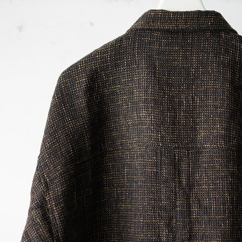 ANCELLM / TWEED ZIP JACKET "BROWN"