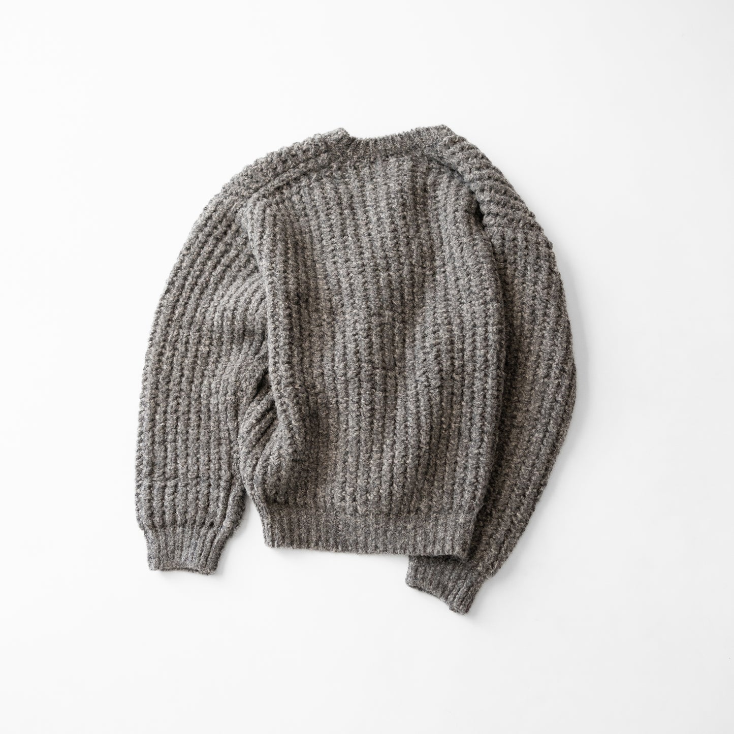 YOKE/ Baby Alpaca Big Waffle Sweater "TOP GRAY"