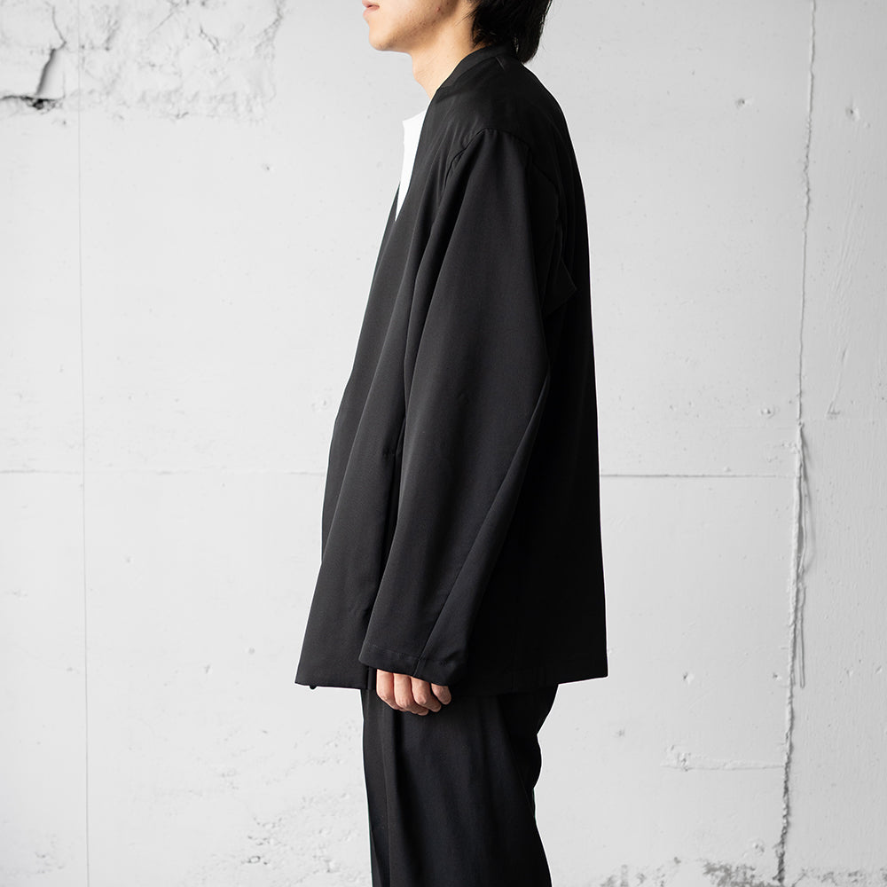 AFTERHOURS / COLLARLESS JACKET BLOUSON "BLACK"