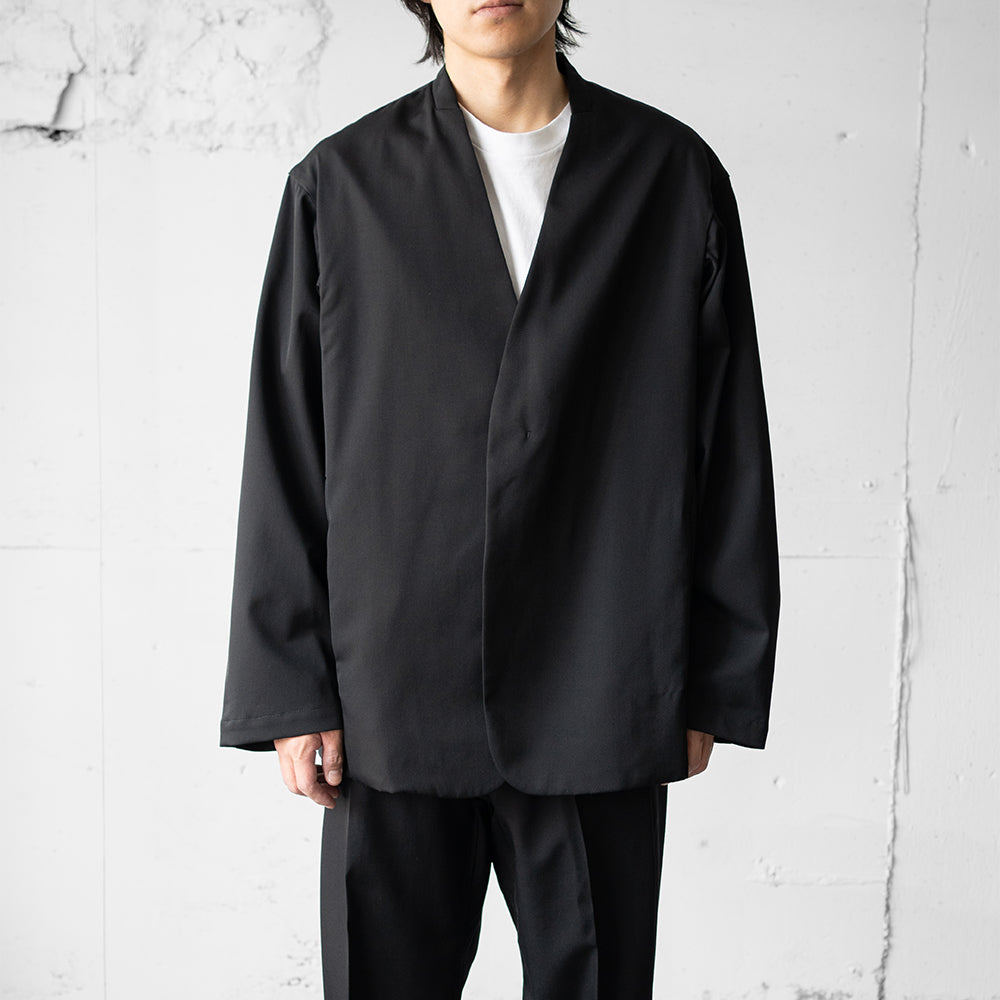 AFTERHOURS / COLLARLESS JACKET BLOUSON "BLACK"