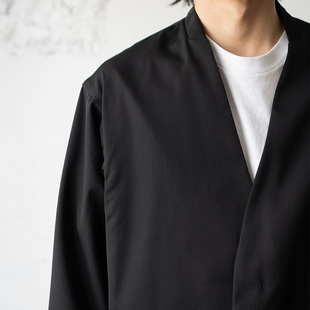 AFTERHOURS / COLLARLESS JACKET BLOUSON "BLACK"