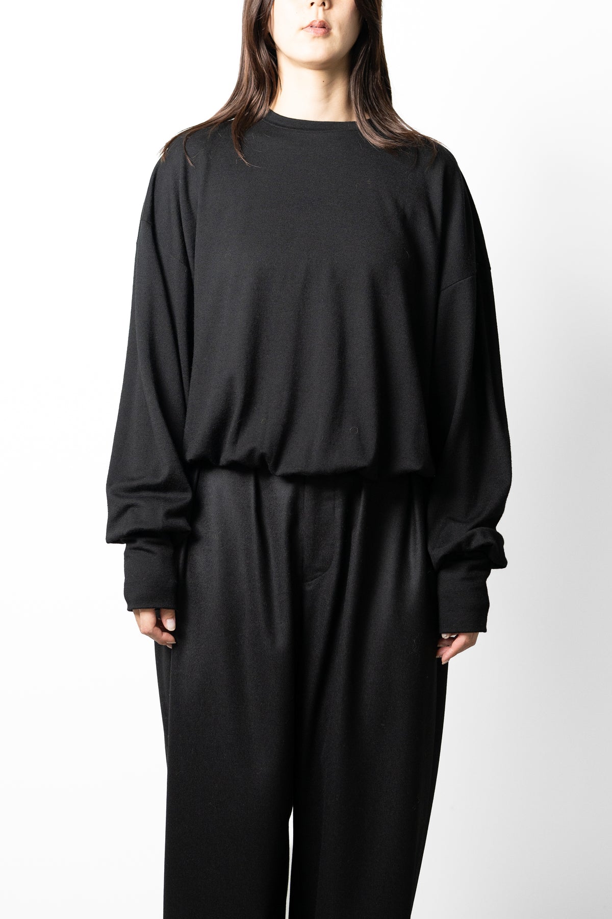 barbell object / wool bo top "black"