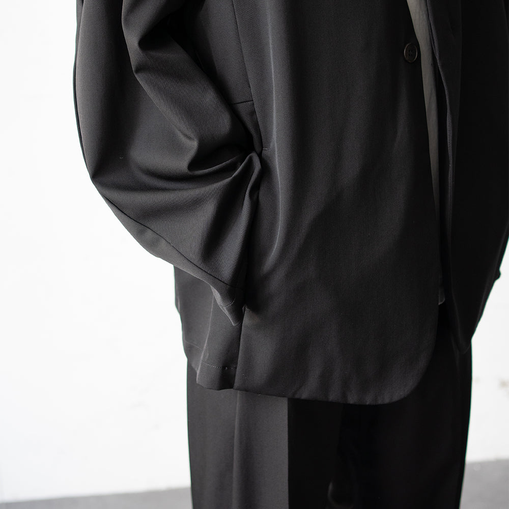 AFTERHOURS / COLLARLESS JACKET BLOUSON "BLACK"