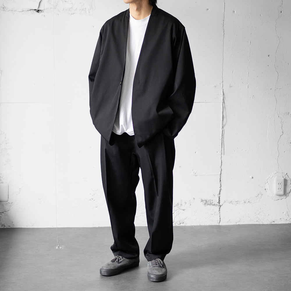 AFTERHOURS / COLLARLESS JACKET BLOUSON "BLACK"