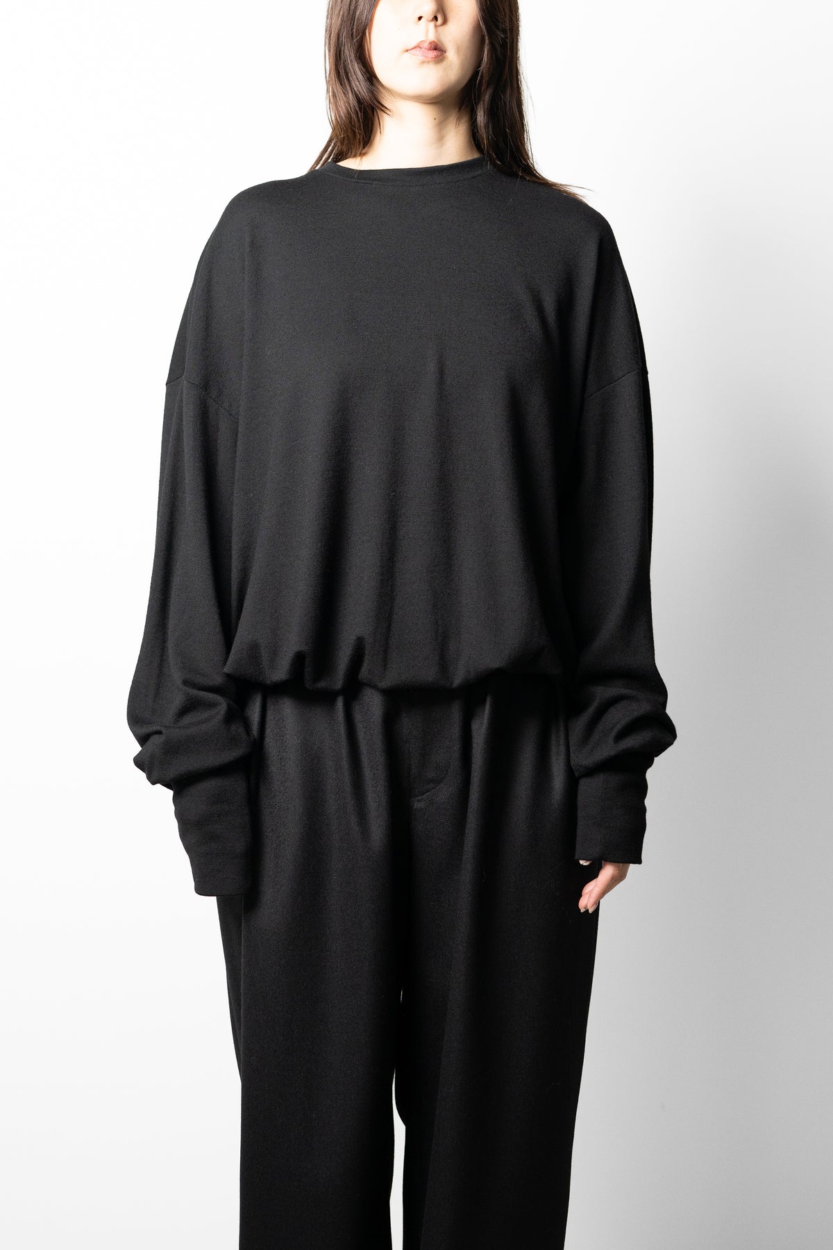 barbell object / wool bo top "black"