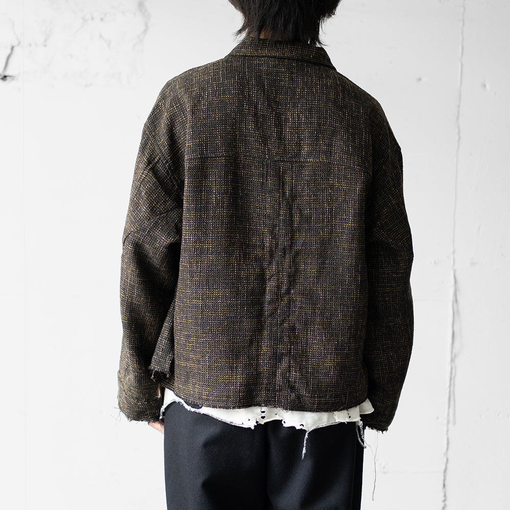 ANCELLM / TWEED ZIP JACKET "BROWN"