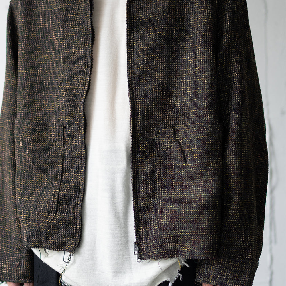 ANCELLM / TWEED ZIP JACKET "BROWN"