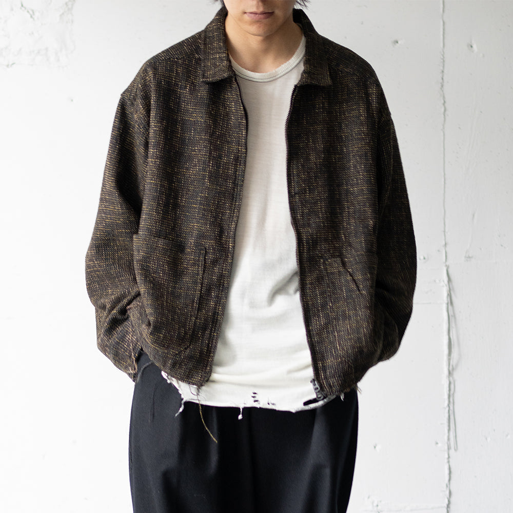 ANCELLM / TWEED ZIP JACKET "BROWN"