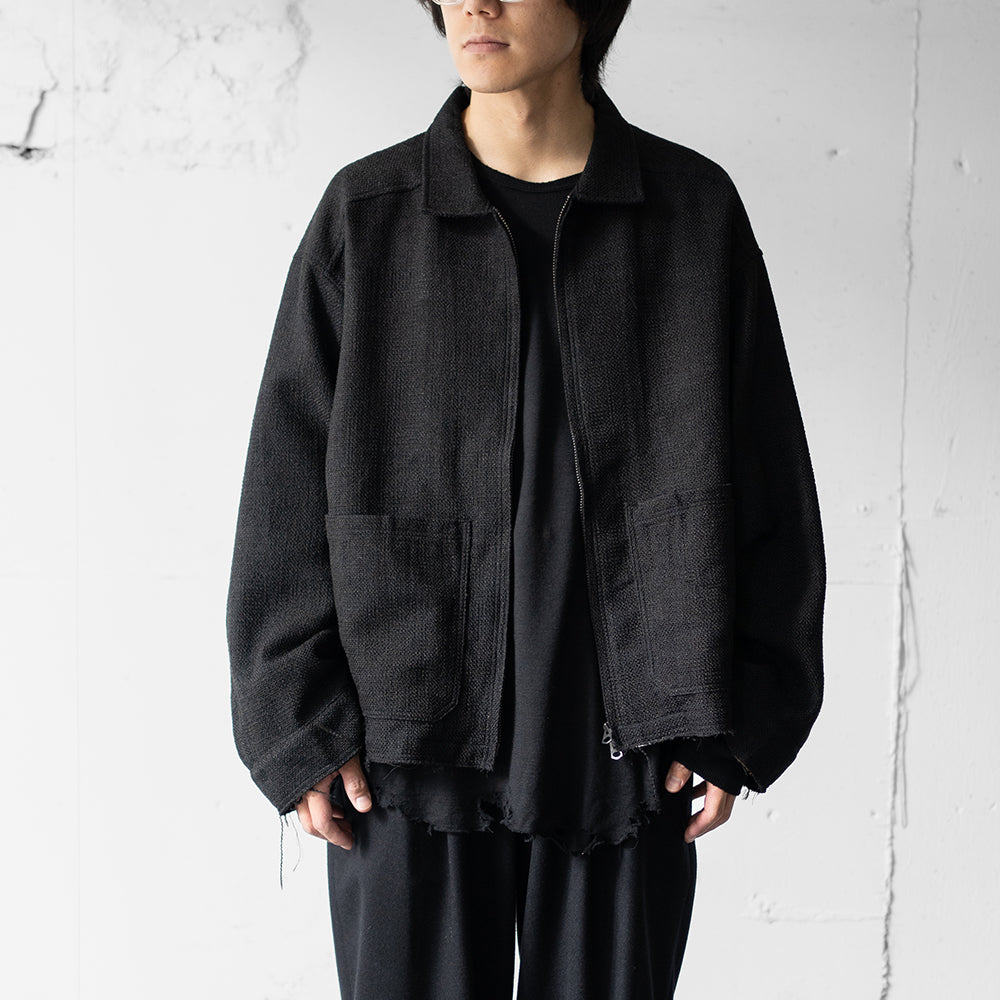 ANCELLM / DAMAGE WOOL CREW LS T-SHIRT "BLACK"