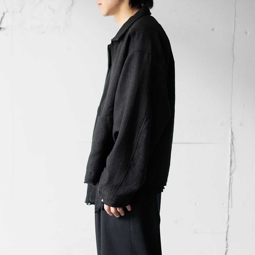 ANCELLM / TWEED ZIP JACKET "BLACK"