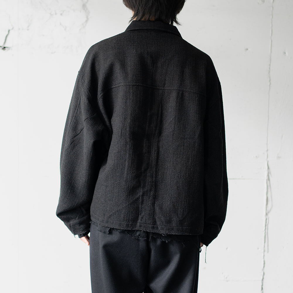 ANCELLM / TWEED ZIP JACKET "BLACK"