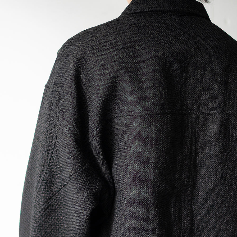 ANCELLM / TWEED ZIP JACKET "BLACK"