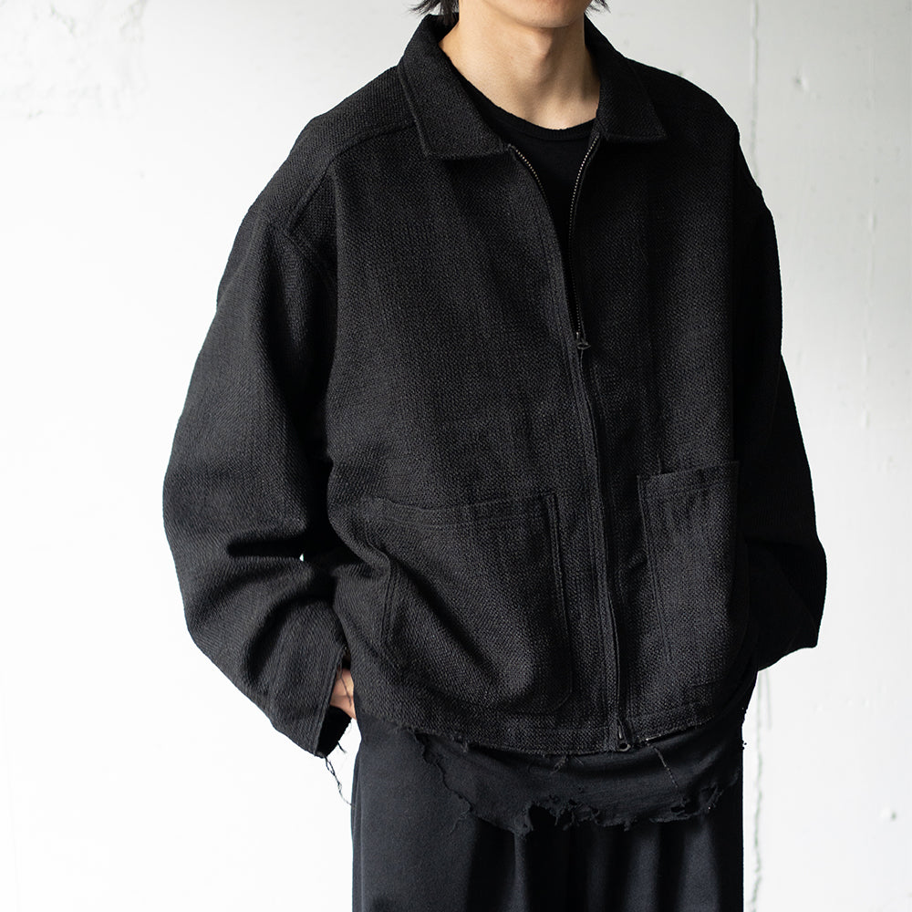 ANCELLM / TWEED ZIP JACKET "BLACK"