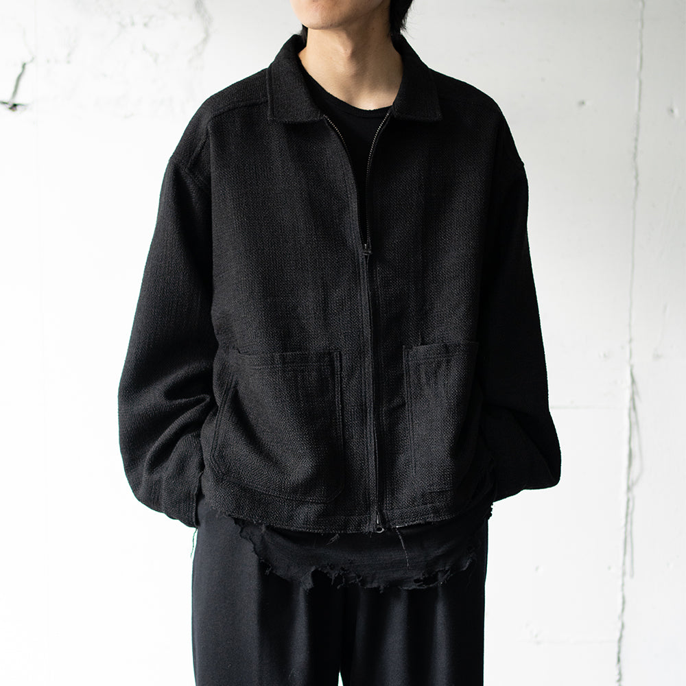 ANCELLM / TWEED ZIP JACKET "BLACK"