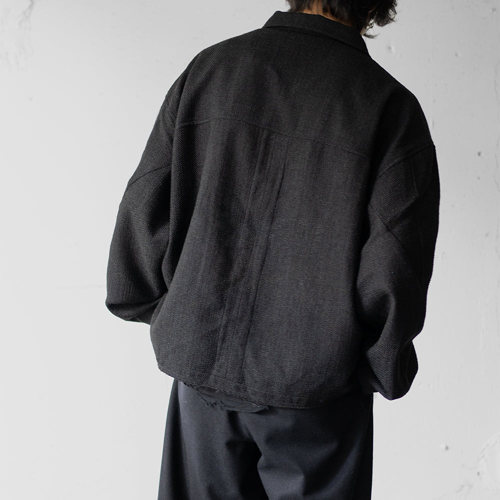 ANCELLM / TWEED ZIP JACKET "BLACK"