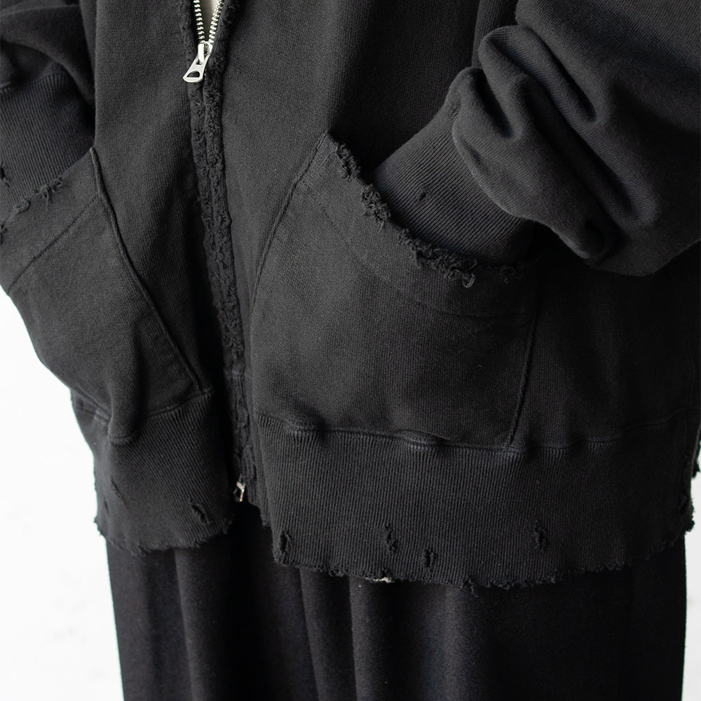 ANCELLM / CRASH ZIP HOODIE "BLACK"