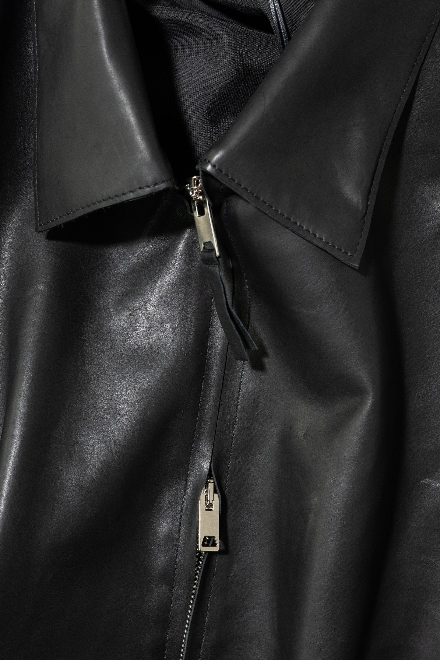 YOKE/ Calf Nappa Leather Minimal Blouson "BLACK"