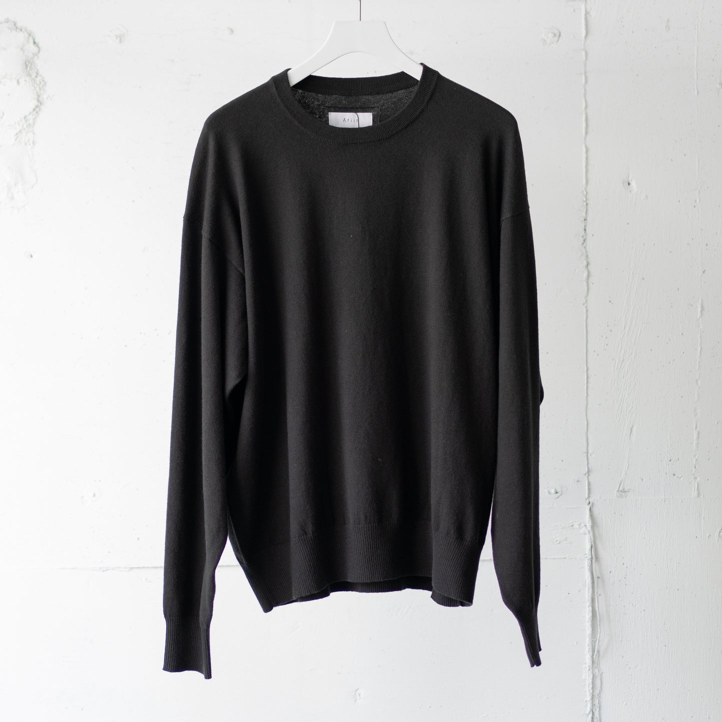 Afiit / COTTON CASHMERE KNITL/S "BLK"