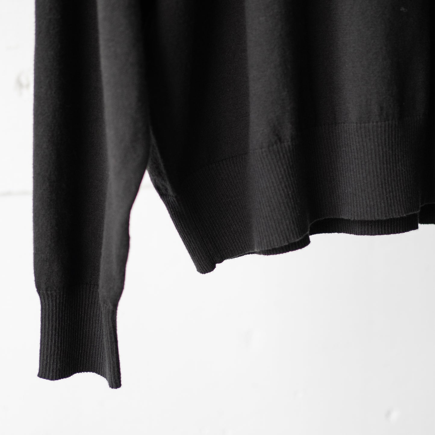 Afiit / COTTON CASHMERE KNITL/S "BLK"