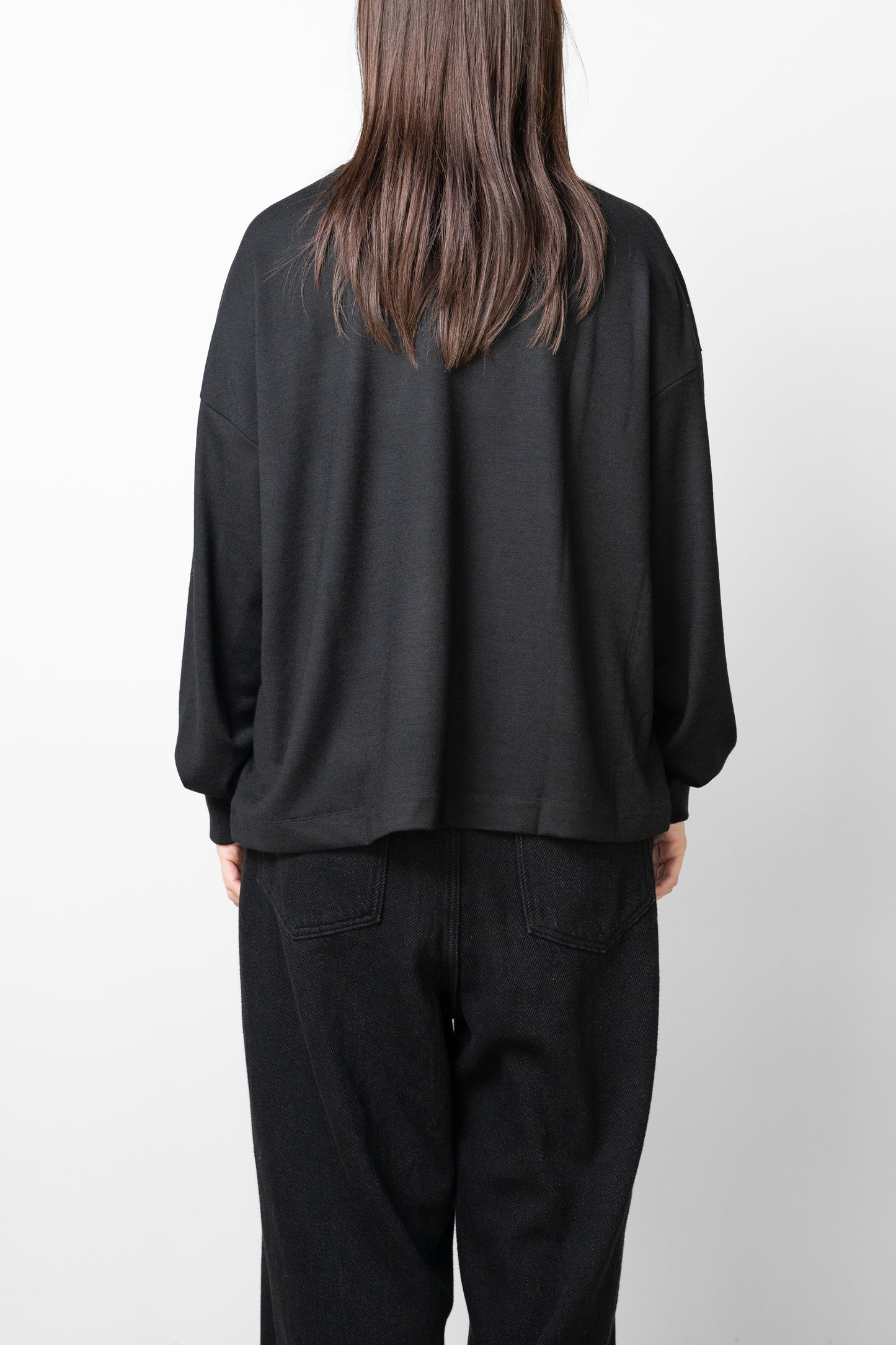 ROTOL/ Wool Wide Long Sleeve Tee "BLACK"