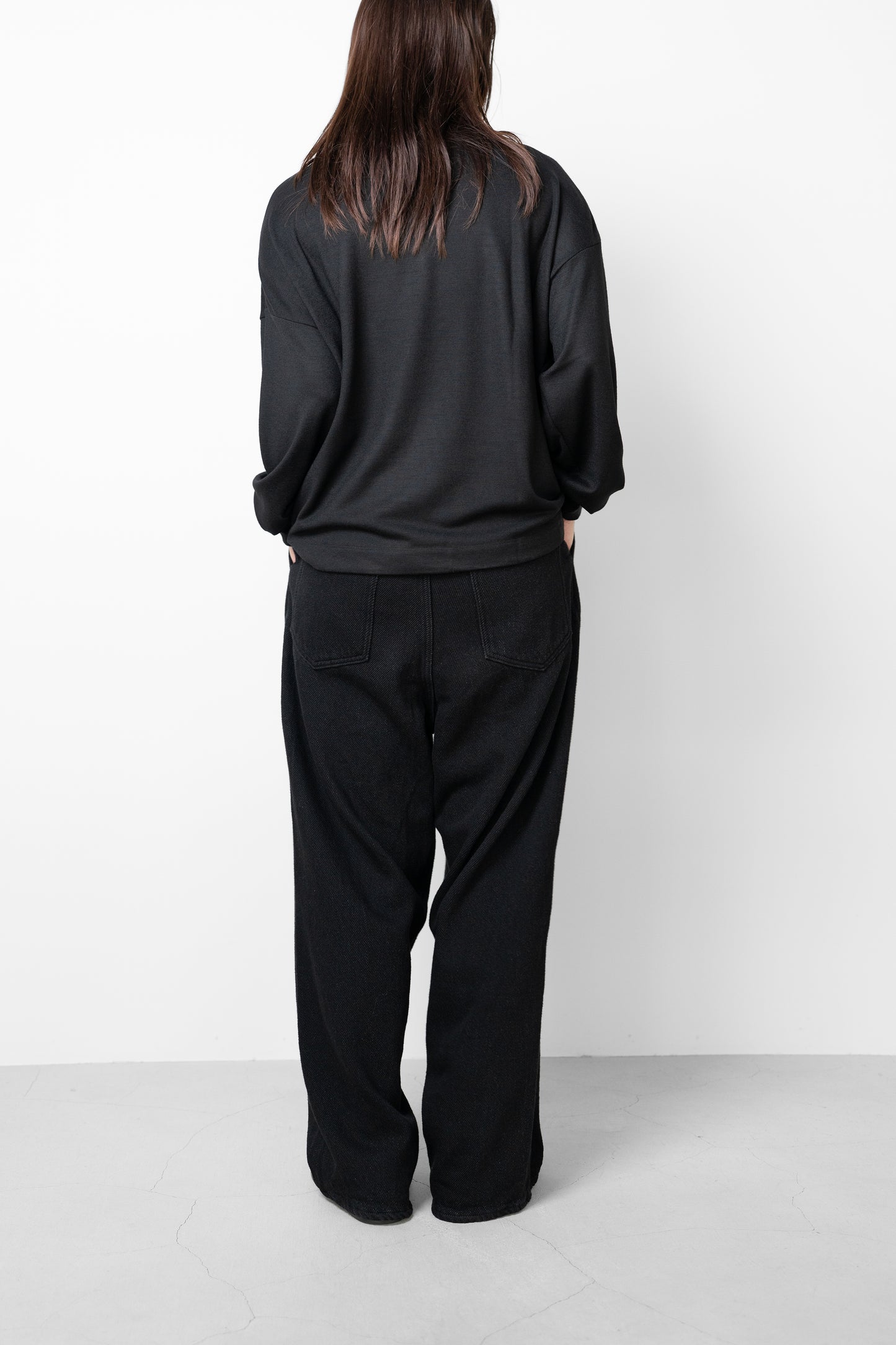 ROTOL/ Wool Wide Long Sleeve Tee "BLACK"