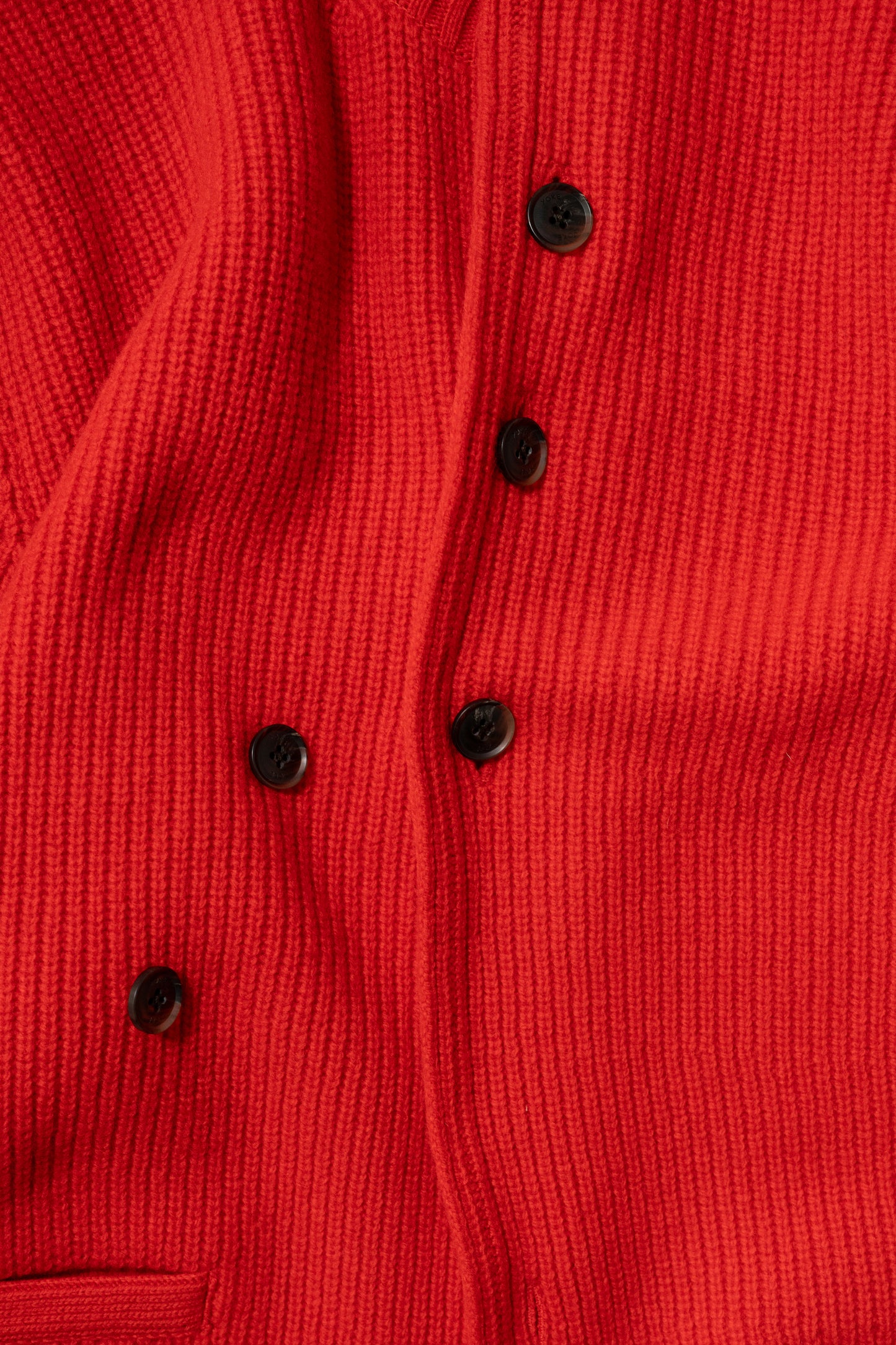 YOKE/ Sculptural Wired Crew Neck Cardigan "RED"